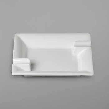 RAK Porcelain Banquet 7 7/8" Ivory Porcelain Rectangular Cigar Ashtray - 2/Case