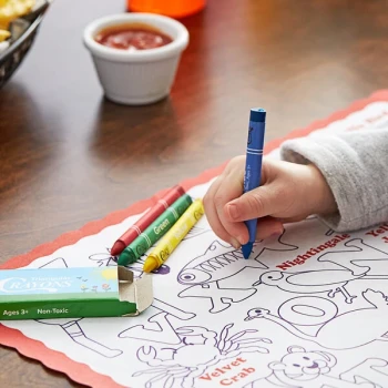 Choice 4 Pack Triangular Kids' Restaurant Crayons in Print Box - 100/Case