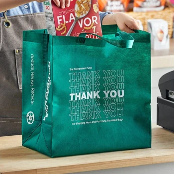 RediBag USA Medium Green Non-Woven Reusable Shopping Bag I05994 - 100/Case