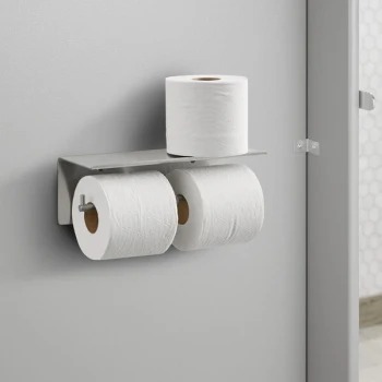 Bobrick B-540 Surface-Mounted Multi Roll Toilet Tissue Dispenser and Utility Shelf with Upward Return Front Edge