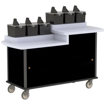 Lakeside 70550B Black Condi-Express 6 Pump Dual Height Condiment Cart