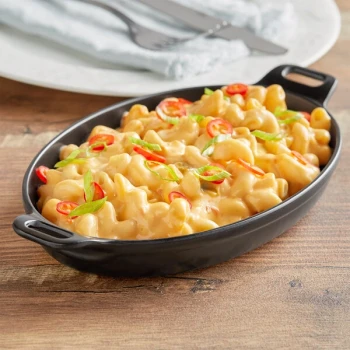 American Metalcraft MC81 16 oz. Black Oval Faux Cast Iron Melamine Casserole Serving Dish with Handles