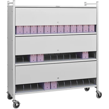 Omnimed Omnicart Light Gray 48-Binder Big Beam Closed Cart with Locking Doors 281548-LGX