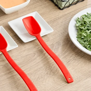 Cambro SPO10CW 0.75 oz. Red Camwear® Solid Salad Bar / Buffet Spoon