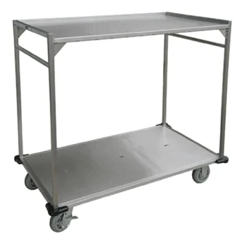 Lakeside PB37 PrisonBilt Two Shelf Open Tray Delivery Cart - 39" x 30" x 41"