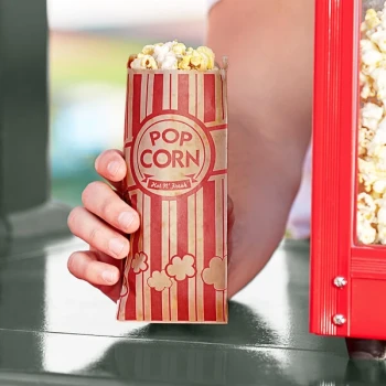 Carnival King 3" x 1 1/2" x 7" 0.6 oz. Kraft Popcorn Bag - 1,000/Case