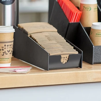ServSense Black Countertop Coffee Sleeve Organizer - 5 3/8" x 11 7/8" x 5 7/8"