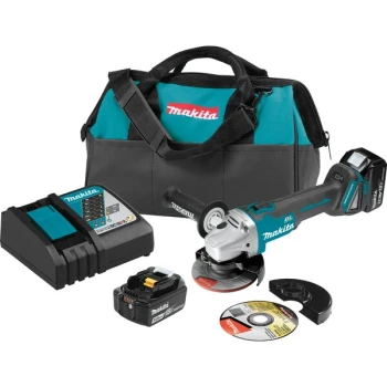 Makita XAG04T 18V LXT Lithium Ion Cordless 4 1/2" - 5" Cut-Off / Angle Grinder Kit 5.0 Ah