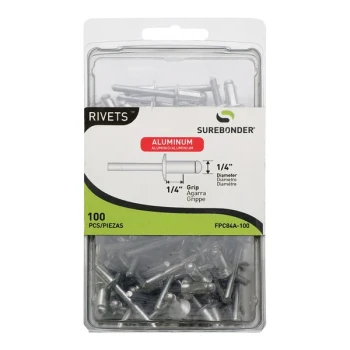 Surebonder 1/4" x 1/4" Light-Duty Aluminum Rivet 100-Count FPC84A-100 - 5/Case