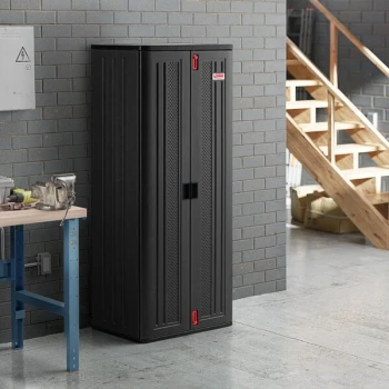 Suncast BMCCPD7204 Dark Gray 5-Shelf Heavy-Duty Tall Storage Cabinet - 30" x 20 1/4" x 72"