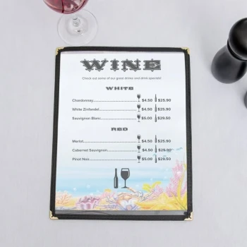 Choice 8 1/2" x 11" Menu Paper - Seafood Themed Ocean Design Right Insert - 100/Pack