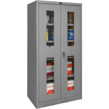 Hallowell 36" x 18" x 72" Gray Storage Cabinet with Safety-View Doors - Assembled 415S18SVA-HG