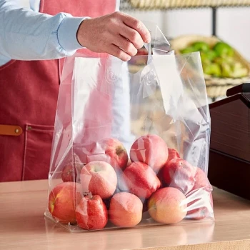 Choice 12" x 7" x 14" 2.8 Mil White Medium-Duty Polypropylene Soft Loop Handled Bag - 200/Case