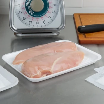CKF 88120 (#20S) White Foam Meat Tray 8 3/4" x 6 1/2" x 3/4" - 500/Case