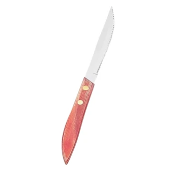 Vollrath 48142 8 5/8" Stainless Steel Steak Knife with Laminated Wood Handle - 12/Case