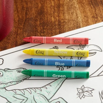 Choice 4 Pack Triangular Kids' Restaurant Crayons in Cello Wrap - 100/Case
