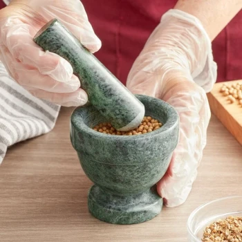 Fox Run 3" Green Marble Mortar and Pestle Set