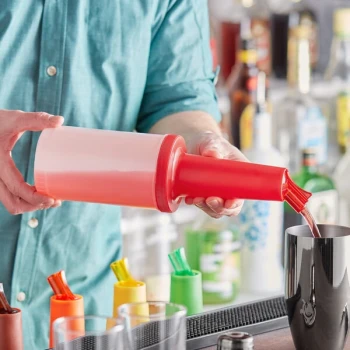 Choice 1 Qt. Pour Bottle with Red Neck and Cap