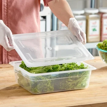 Vigor 1/2 Size Translucent Polypropylene Secure Sealing Lid