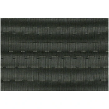 RITZ® 64909 19" x 13" Black Grass Cloth PVC Coated Placemat - 12/Pack