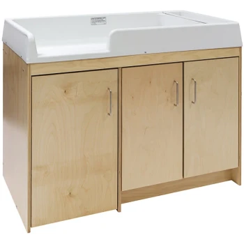 Tot Mate TM4534A.SBBBB Natural Birch Plywood Toddler Walkup Changing Table - 46 3/16" x 22 7/8" x 36 13/16"