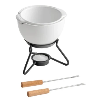 Boska 320402 8.5 oz. Choco Fondue Marie Ceramic Chocolate Fondue Pot Set with 2 Forks