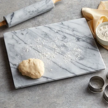 Fox Run 3827 16" x 12" x 1/2" White Marble Pastry Board