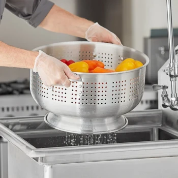 Choice 16 Qt. Aluminum Colander with Base and Handles
