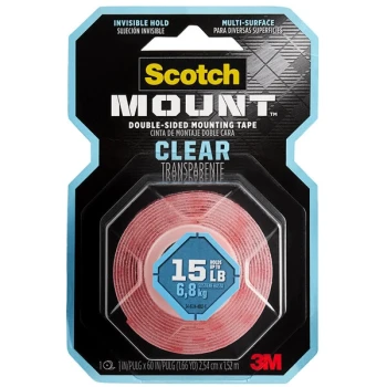 3M Scotch-Mount™ 1" x 60" Clear Double-Sided Mounting Tape 410H