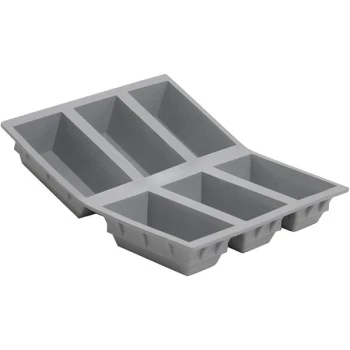 de Buyer Elastomoule 8 1/4" x 7" 6-Compartment Mini Loaf Silicone Baking Mold 1831.21D