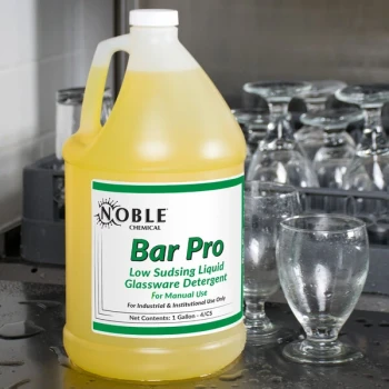 Noble Bar Pro 1 Gallon / 128 oz. Concentrated Low Sudsing Manual Glass Washer Detergent