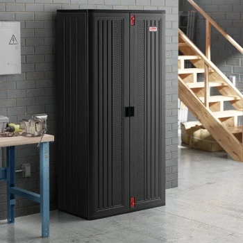 Suncast BMCCPD8004 Dark Gray 5-Shelf Heavy-Duty Mega-Tall Storage Cabinet - 40" x 20 1/4" x 80 1/4"