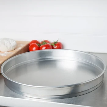 American Metalcraft HA5016 16 inch x 2 inch Heavy Weight Aluminum Straight Sided Stackable Cake / Deep Dish Pizza Pan