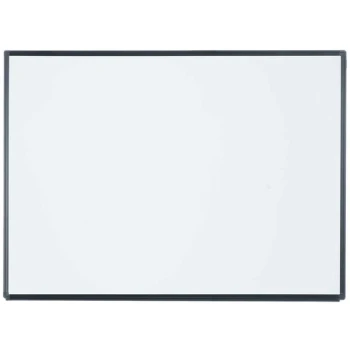 Aarco ERPB3648 Designer Series 48" x 36" Radius Corner White Porcelain Enamel on Steel Markerboard with Black Powder Coated Aluminum Frame