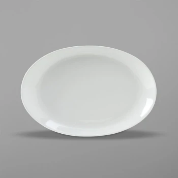 Tuxton ALH-136W Alaska 13 3/4" x 9 1/4" Bright White Wing Platter - 12/Case