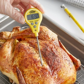 CDN DTL572Y 4 5/16" Yellow Waterproof Digital Pocket Probe Lollipop Thermometer