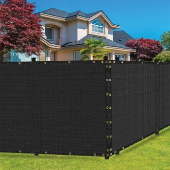 SEALTECH 5' x 30' Black Heavy-Duty Polyethylene Mesh Privacy Fence Screen ST-206-5X30