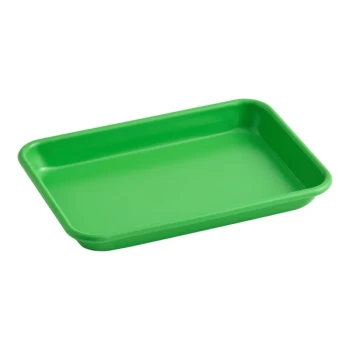 Baker's Lane Eighth Size 19 Gauge Non-Stick 6 1/2 inch x 9 1/2 inch Green Wire in Rim Aluminum Bun / Sheet Pan / Tray
