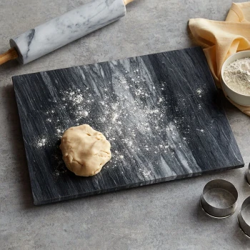 Fox Run 16" x 12" x 1/2" Black Marble Pastry Board