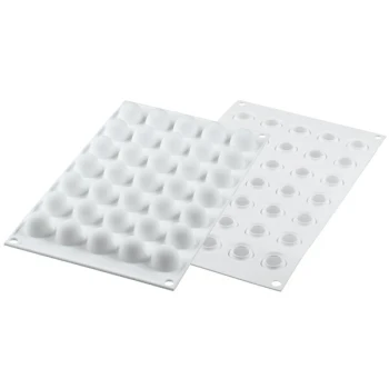 Silikomart TRUFFLES 5 35 Compartment Micro Silicone Baking Mold with Border - 13/16 inch x 13/16 inch x 3/4 inch Cavities