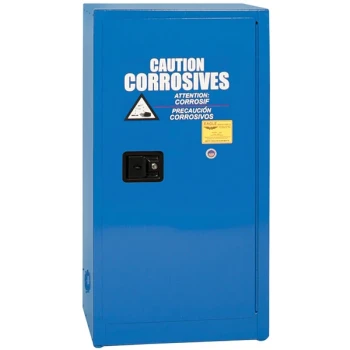 Eagle Manufacturing CRA1906X Blue Space Saver Metal Acid / Corrosive Safety Cabinet with Manual-Closing Door, 2 Shelves, and 16 Gallon Capacity