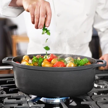 Chasseur 6.44 Qt. Black Enameled Cast Iron Dutch Oven by Arc Cardinal FN427