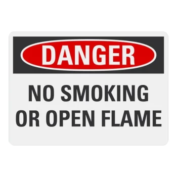 Lavex 14" x 10" Engineer-Grade Reflective Aluminum "Danger / No Smoking Or Open Flame" Safety Sign