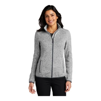 Port Authority L232 Women's Customizable Gray Heather Fleece Sweater Jacket - 4X
