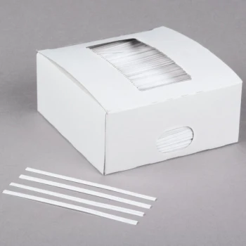 Bedford Industries Inc. 4" White Laminated Paper Bag Twist Ties - 2,000/Box