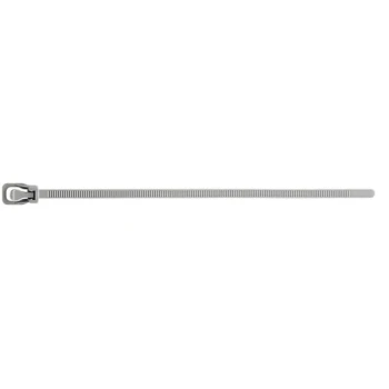 Retyz EveryTie Gray 6" 50 lb. Tensile Strength (222N), 4.8 mm Strap Width Releasable / Reusable Cable Ties EVT-S06GY-TA - 100/Pack