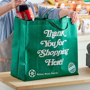 RediBag USA Large Green Non-Woven Reusable Shopping Bag I05976 - 100/Case
