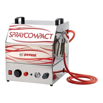 Pavoni Spray Compact 16 1/8" x 13 3/4" x 15 3/4" Stainless Steel Electric Pastry Glaze Sprayer with Integrated Compressor SPRAYCOMPACT110V - 110V