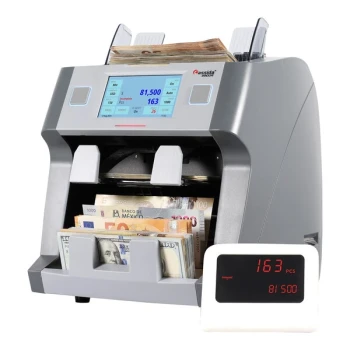 Cassida B-9900R Adjustable 1,000 Bill Per Minute 2-Pocket Mixed Denomination Bill Counter with Multi-Sensor Counterfeit Detection