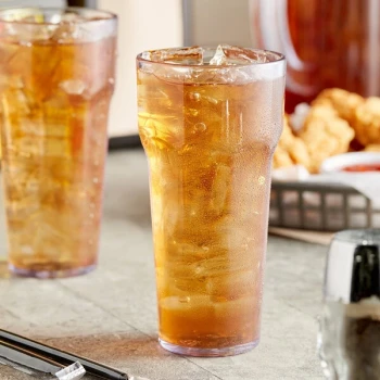 Choice 14 oz. Clear Plastic Paneled Tumbler - 12/Pack